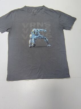 T Factor Varonis Robot Sci-Fi Graphic T-Shirt Men's  M  Gray 100% Cotton